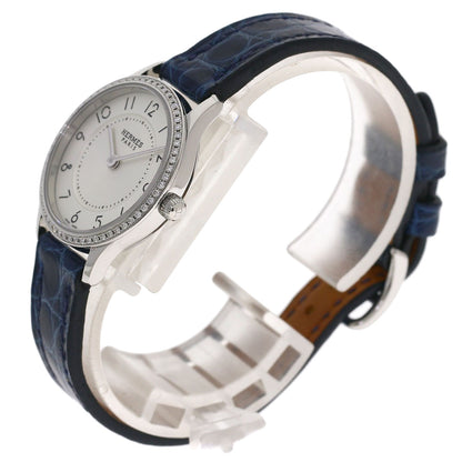 HERMES エルメス CA2.130 スリムドゥ ダイヤモンド 腕時計 SS レディース 中古