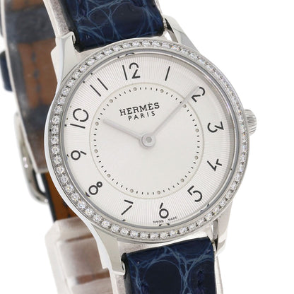 HERMES エルメス CA2.130 スリムドゥ ダイヤモンド 腕時計 SS レディース 中古