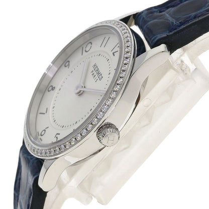 HERMES エルメス CA2.130 スリムドゥ ダイヤモンド 腕時計 SS レディース 中古