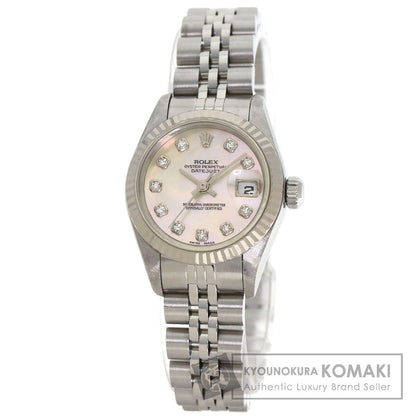 ROLEX ロレックス 69174NG デイトジャスト 10P ダイヤモンド 腕時計 SS レディース 中古