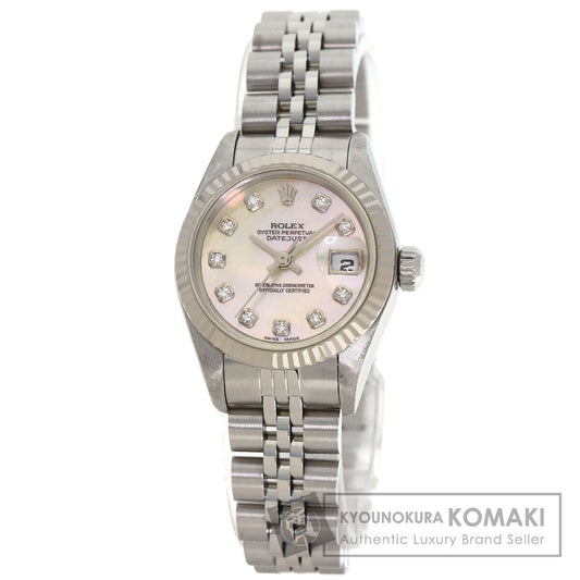 ROLEX ロレックス 69174NG デイトジャスト 10P ダイヤモンド 腕時計 SS レディース 中古