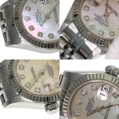 ROLEX ロレックス 69174NG デイトジャスト 10P ダイヤモンド 腕時計 SS レディース 中古