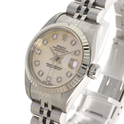 ROLEX ロレックス 69174NG デイトジャスト 10P ダイヤモンド 腕時計 SS レディース 中古