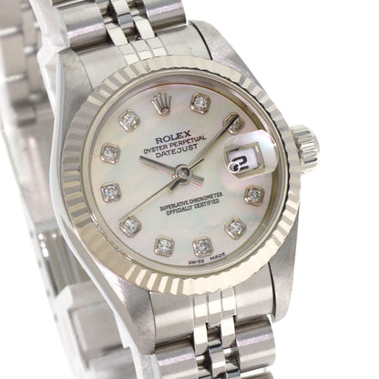 ROLEX ロレックス 69174NG デイトジャスト 10P ダイヤモンド 腕時計 SS レディース 中古