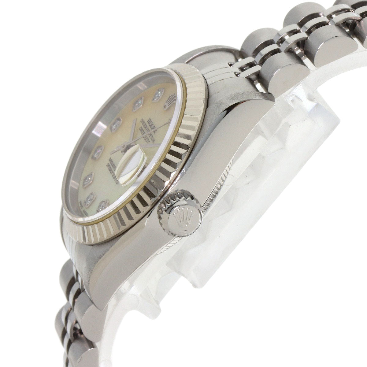 ROLEX ロレックス 69174NG デイトジャスト 10P ダイヤモンド 腕時計 SS レディース 中古