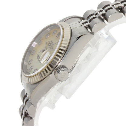 ROLEX ロレックス 69174NG デイトジャスト 10P ダイヤモンド 腕時計 SS レディース 中古