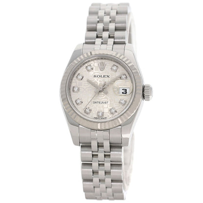 ROLEX ロレックス 179174G デイトジャスト 10P ダイヤモンド 腕時計 SS レディース 中古