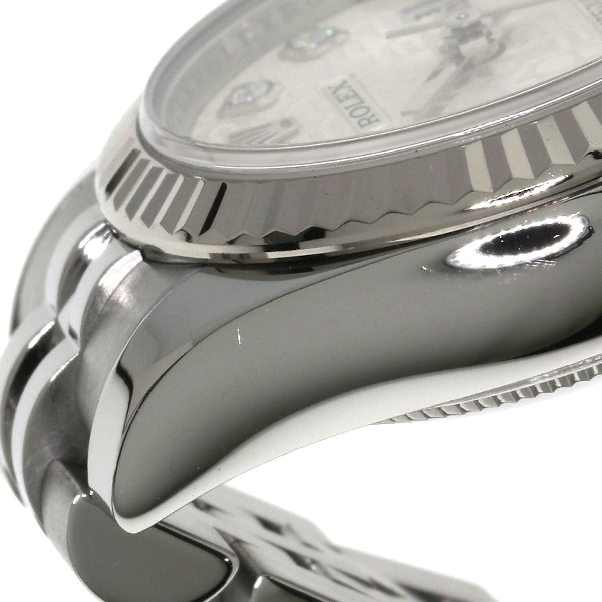 ROLEX ロレックス 179174G デイトジャスト 10P ダイヤモンド 腕時計 SS レディース 中古
