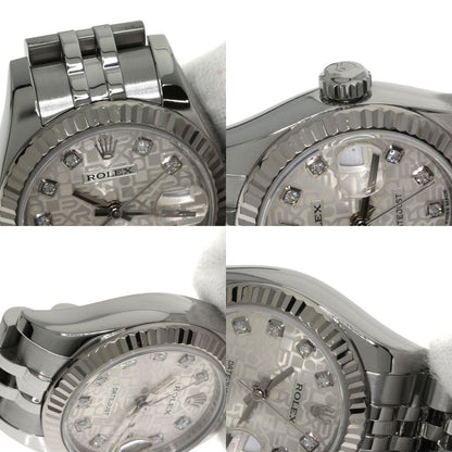 ROLEX ロレックス 179174G デイトジャスト 10P ダイヤモンド 腕時計 SS レディース 中古