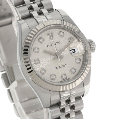 ROLEX ロレックス 179174G デイトジャスト 10P ダイヤモンド 腕時計 SS レディース 中古