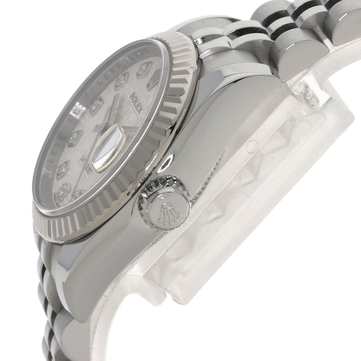 ROLEX ロレックス 179174G デイトジャスト 10P ダイヤモンド 腕時計 SS レディース 中古