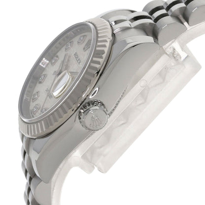 ROLEX ロレックス 179174G デイトジャスト 10P ダイヤモンド 腕時計 SS レディース 中古