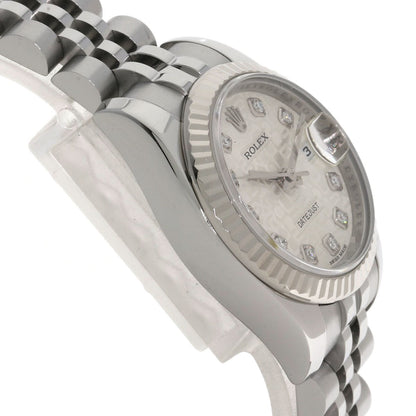 ROLEX ロレックス 179174G デイトジャスト 10P ダイヤモンド 腕時計 SS レディース 中古