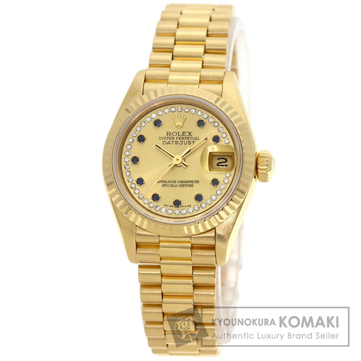 ロレックス 69178LS デイトジャスト ミリヤードダイヤ 10P サファイア 腕時計 中古 商品画像1