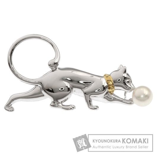 ミキモト キャットモチーフ アコヤパール 真珠 ブローチ 中古 商品画像1