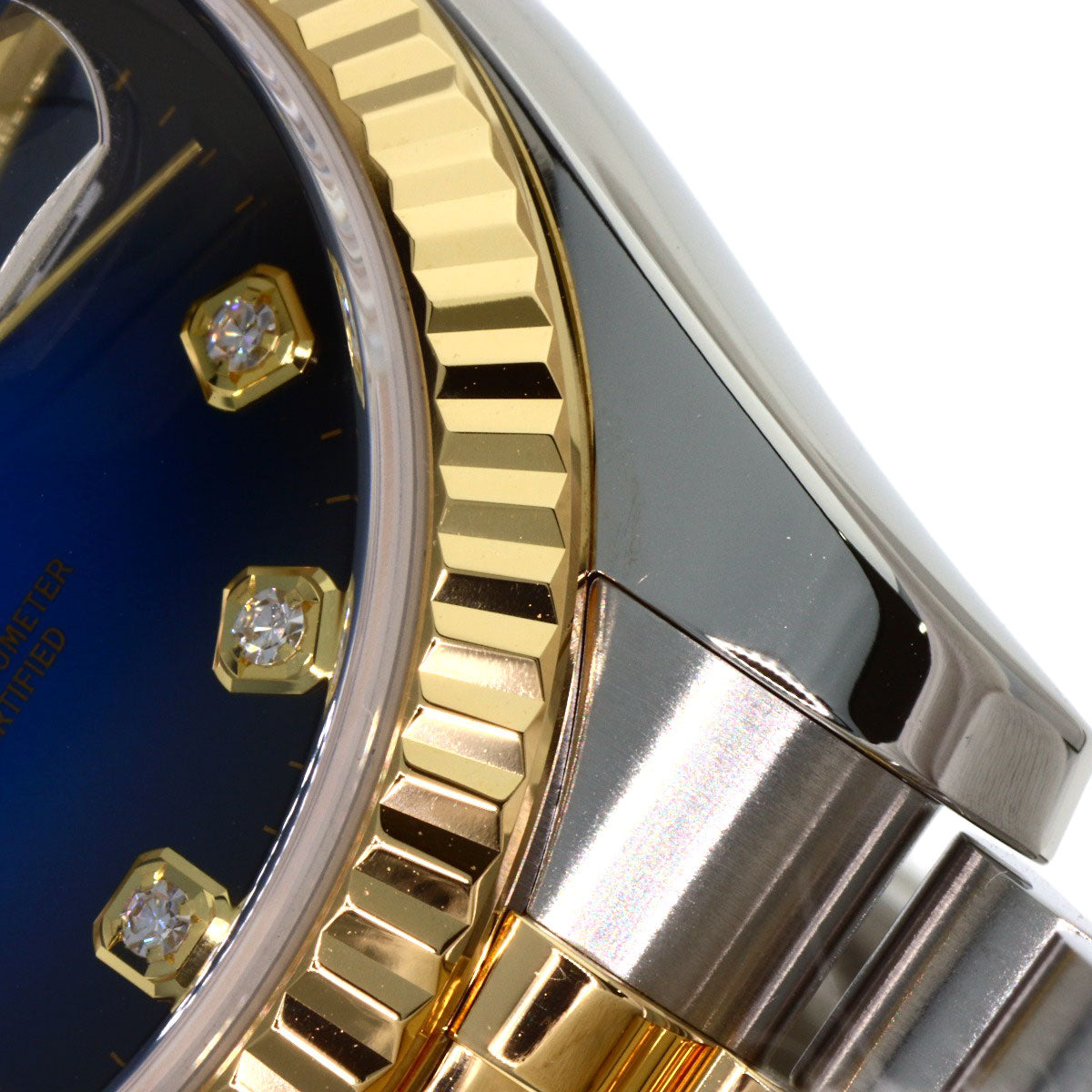 ROLEX ロレックス 116233G デイトジャスト 10P ダイヤモンド ブルーグラデーション 腕時計 SS メンズ 中古