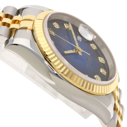 ROLEX ロレックス 116233G デイトジャスト 10P ダイヤモンド ブルーグラデーション 腕時計 SS メンズ 中古
