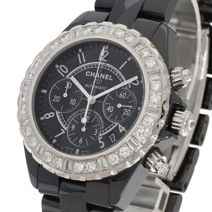 CHANEL シャネル H1178 J12 41cm クロノグラフ ラージ ダイヤモンド 25本限定 腕時計 セラミック メンズ 中古