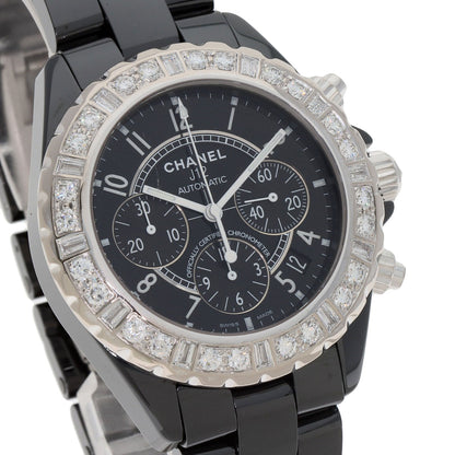 CHANEL シャネル H1178 J12 41cm クロノグラフ ラージ ダイヤモンド 25本限定 腕時計 セラミック メンズ 中古