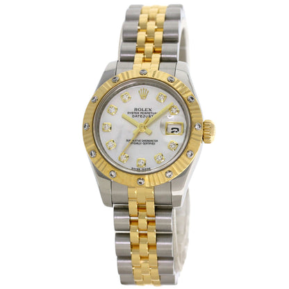 ROLEX ロレックス 179313NG デイトジャスト 10P ベゼルダイヤモンド 腕時計 SS レディース 中古