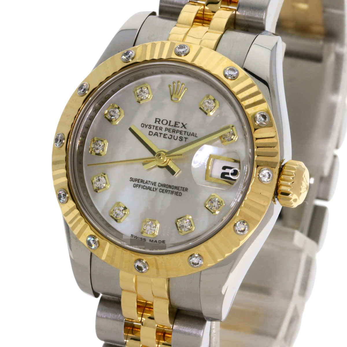 ROLEX ロレックス 179313NG デイトジャスト 10P ベゼルダイヤモンド 腕時計 SS レディース 中古