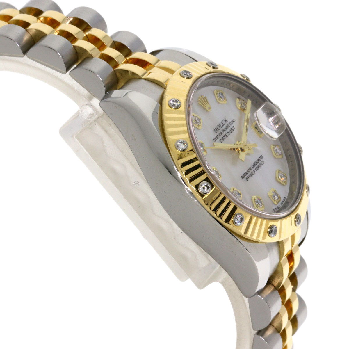 ROLEX ロレックス 179313NG デイトジャスト 10P ベゼルダイヤモンド 腕時計 SS レディース 中古