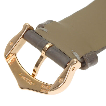 CARTIER カルティエ WJBL0008 バロン ブラン ドゥ カルティエ ベゼルダイヤモンド 腕時計 K18PG レディース 中古