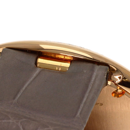 CARTIER カルティエ WJBL0008 バロン ブラン ドゥ カルティエ ベゼルダイヤモンド 腕時計 K18PG レディース 中古