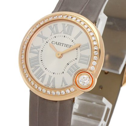 CARTIER カルティエ WJBL0008 バロン ブラン ドゥ カルティエ ベゼルダイヤモンド 腕時計 K18PG レディース 中古