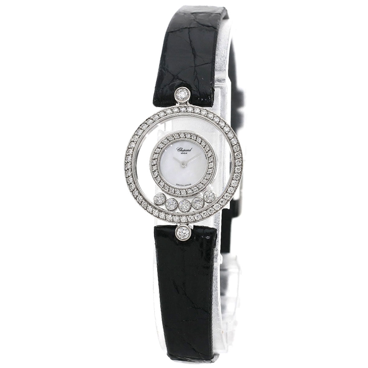 Chopard ショパール ハッピーダイヤモンド シェル 腕時計 K18WG レディース 中古