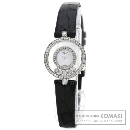 Chopard ショパール ハッピーダイヤモンド シェル 腕時計 K18WG レディース 中古