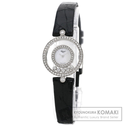 Chopard ショパール ハッピーダイヤモンド シェル 腕時計 K18WG レディース 中古