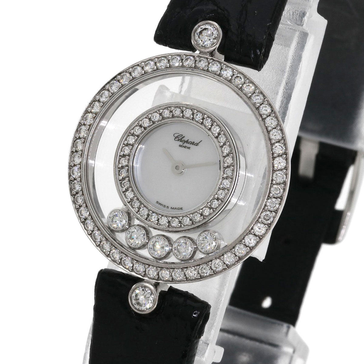 Chopard ショパール ハッピーダイヤモンド シェル 腕時計 K18WG レディース 中古