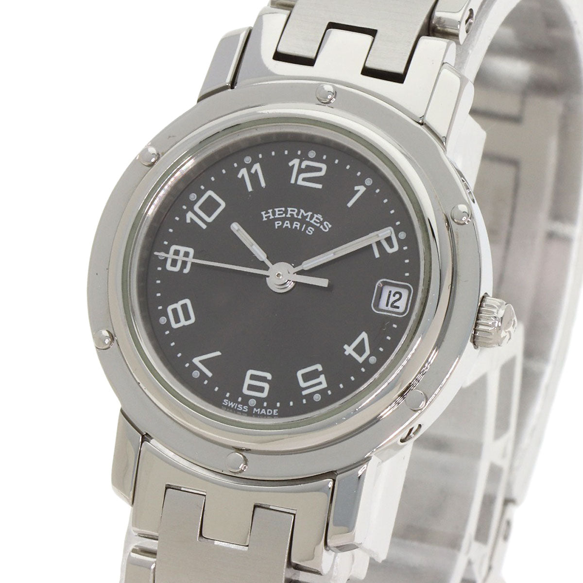 HERMES エルメス CL4.210 クリッパー 腕時計 SS レディース 中古