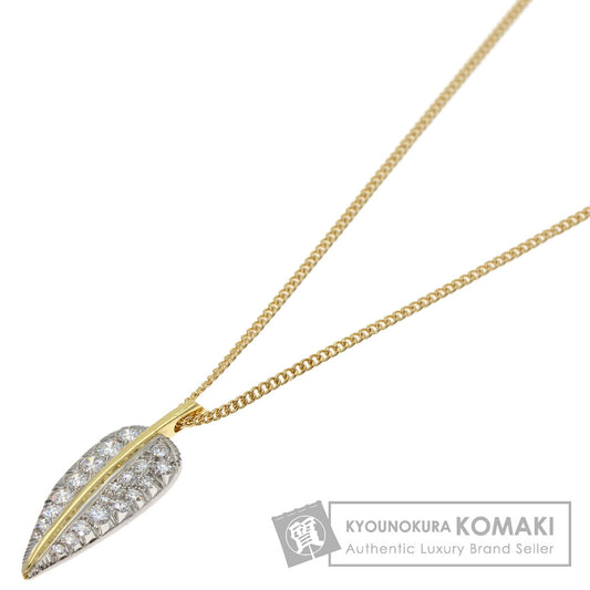 TIFFANY&Co. ティファニー リーフ ダイヤモンド ネックレス K18YG レディース 中古