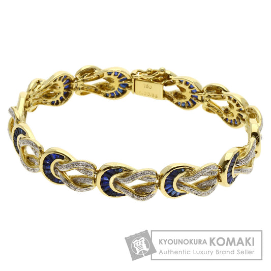 SELECT JEWELRY セレクトジュエリー サファイア ダイヤモンド ブレスレット K18YG レディース 中古