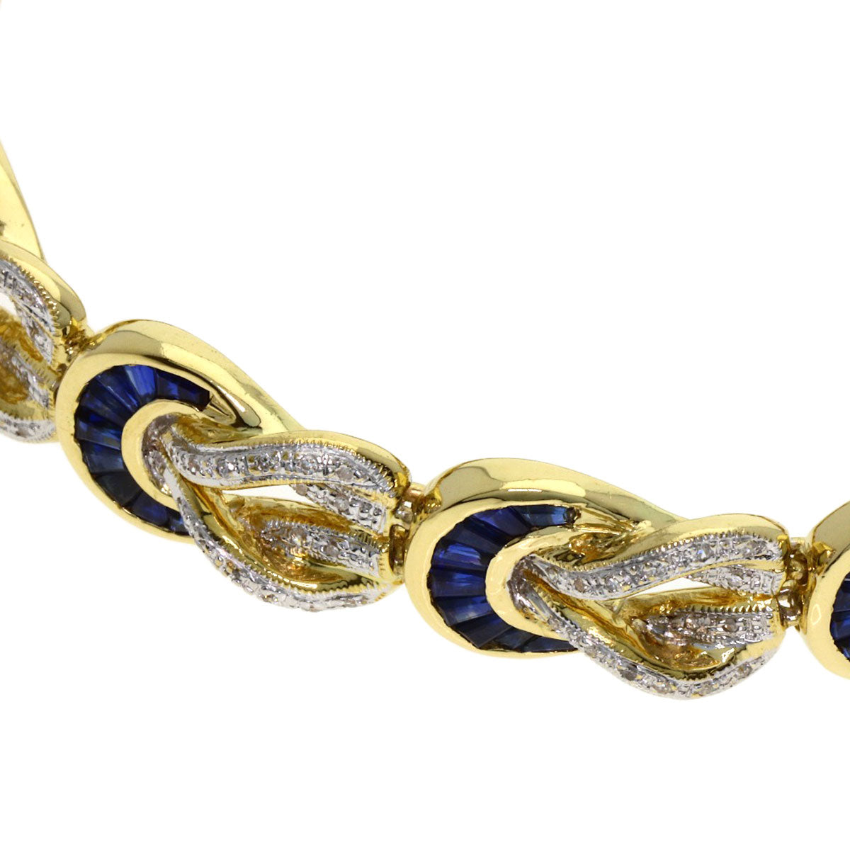 SELECT JEWELRY セレクトジュエリー サファイア ダイヤモンド ブレスレット K18YG レディース 中古