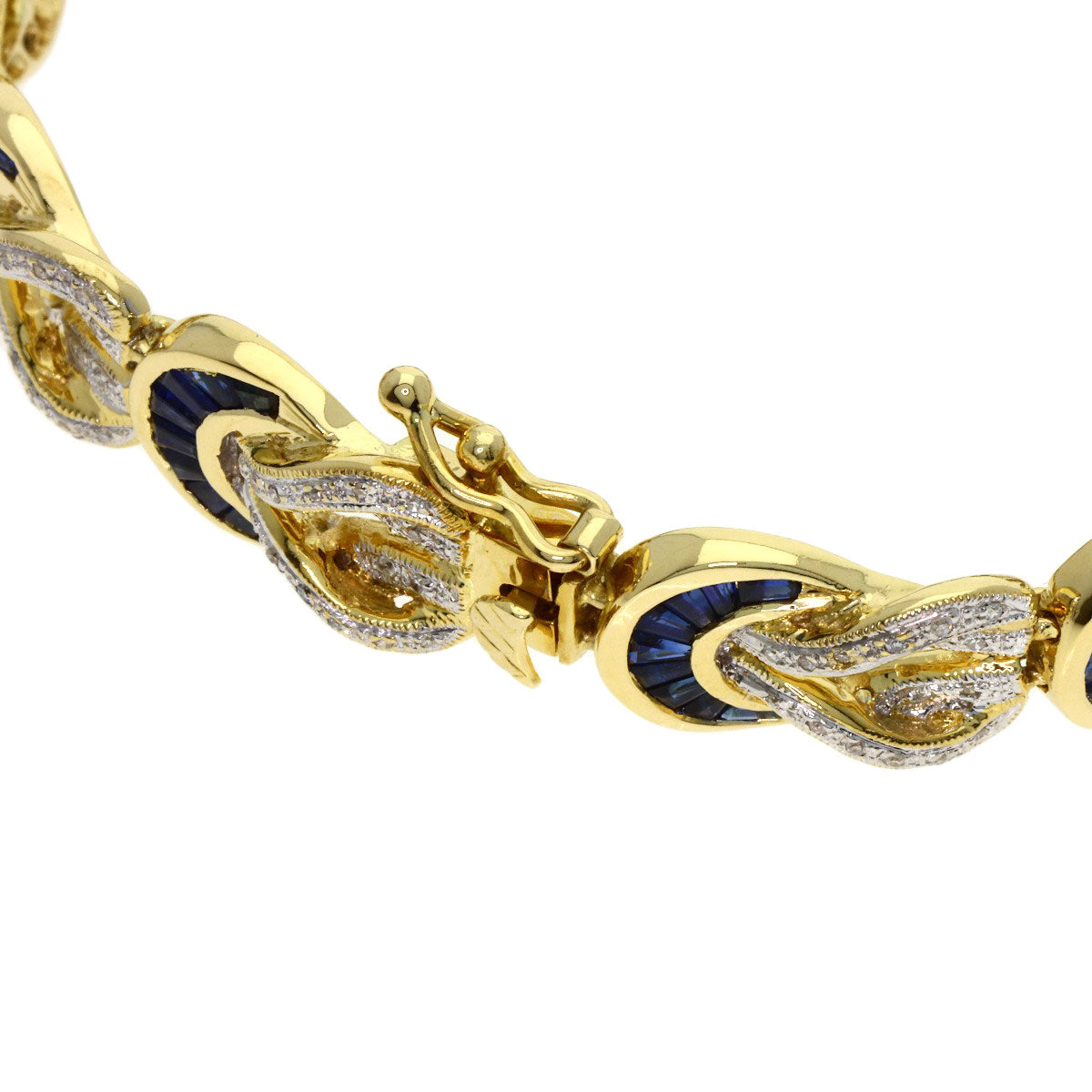 SELECT JEWELRY セレクトジュエリー サファイア ダイヤモンド ブレスレット K18YG レディース 中古