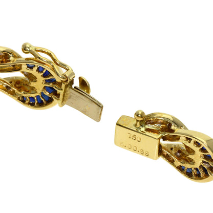 SELECT JEWELRY セレクトジュエリー サファイア ダイヤモンド ブレスレット K18YG レディース 中古