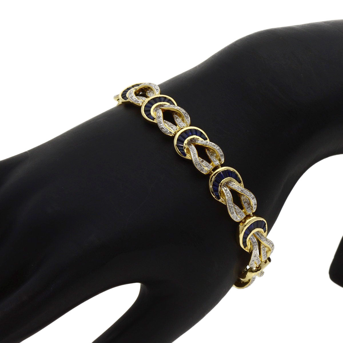 SELECT JEWELRY セレクトジュエリー サファイア ダイヤモンド ブレスレット K18YG レディース 中古