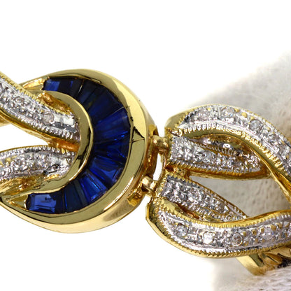 SELECT JEWELRY セレクトジュエリー サファイア ダイヤモンド ブレスレット K18YG レディース 中古