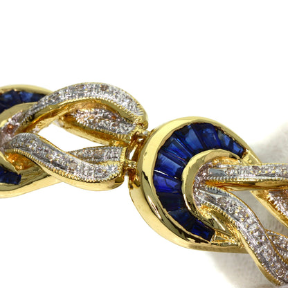 SELECT JEWELRY セレクトジュエリー サファイア ダイヤモンド ブレスレット K18YG レディース 中古
