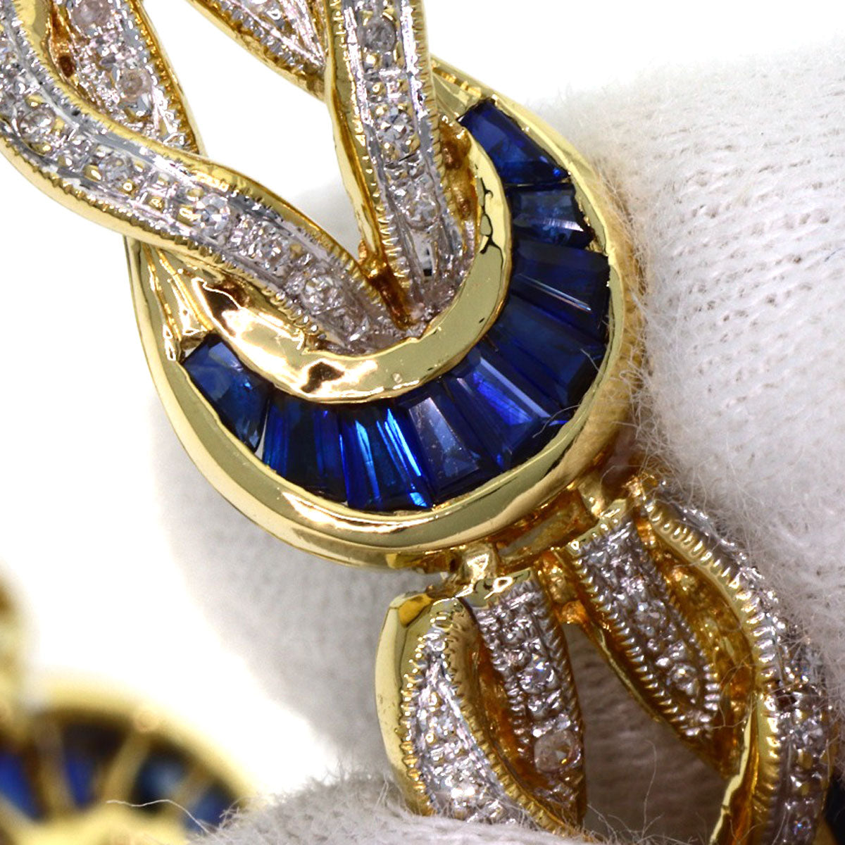 SELECT JEWELRY セレクトジュエリー サファイア ダイヤモンド ブレスレット K18YG レディース 中古