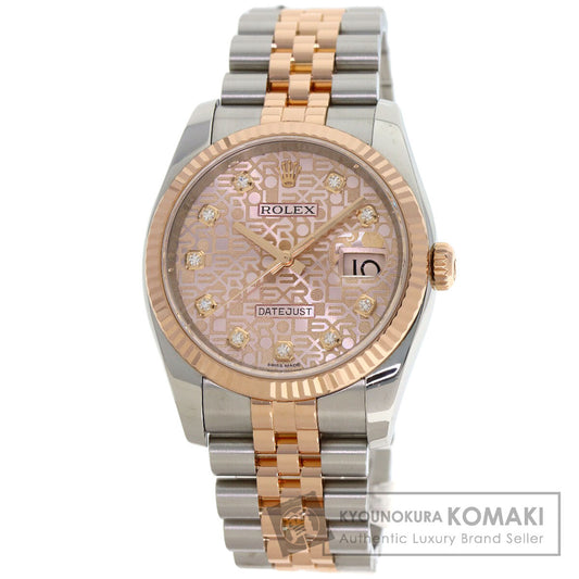 ROLEX ロレックス 116231G デイトジャスト 10P ダイヤモンド 腕時計 SS メンズ 中古