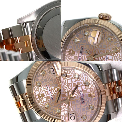 ROLEX ロレックス 116231G デイトジャスト 10P ダイヤモンド 腕時計 SS メンズ 中古