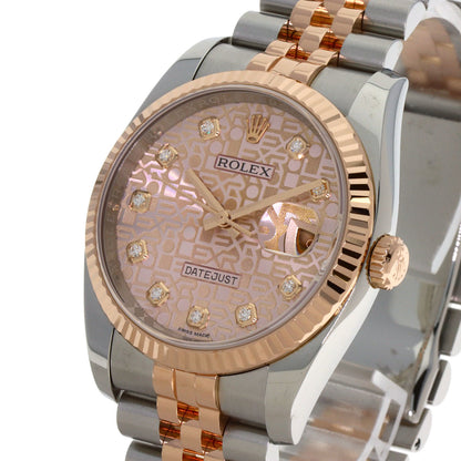 ROLEX ロレックス 116231G デイトジャスト 10P ダイヤモンド 腕時計 SS メンズ 中古