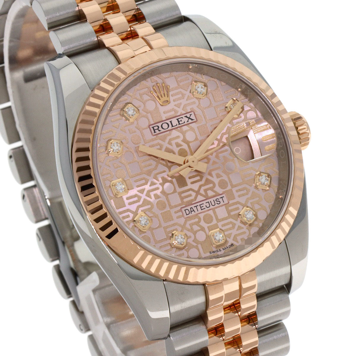 ROLEX ロレックス 116231G デイトジャスト 10P ダイヤモンド 腕時計 SS メンズ 中古