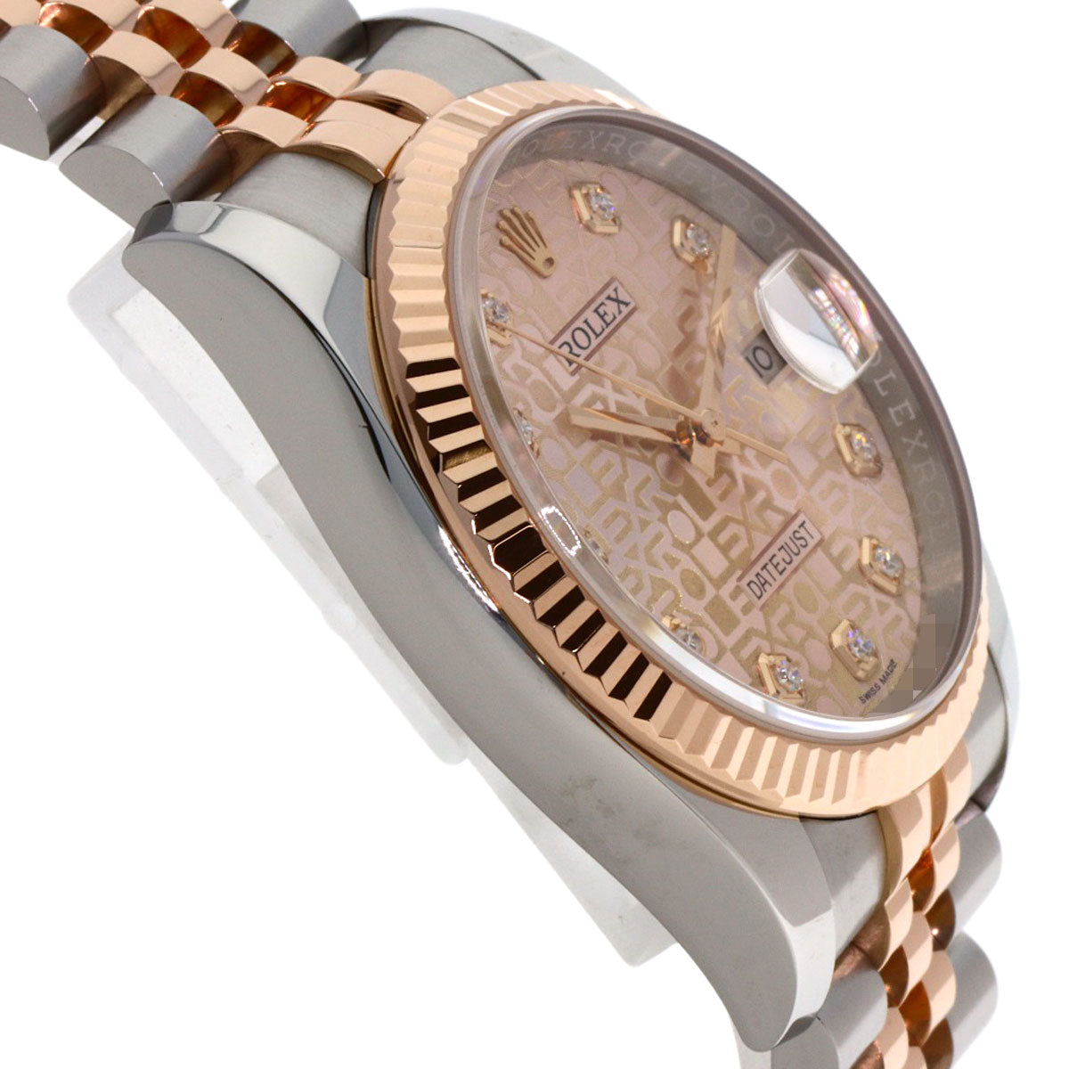 ROLEX ロレックス 116231G デイトジャスト 10P ダイヤモンド 腕時計 SS メンズ 中古