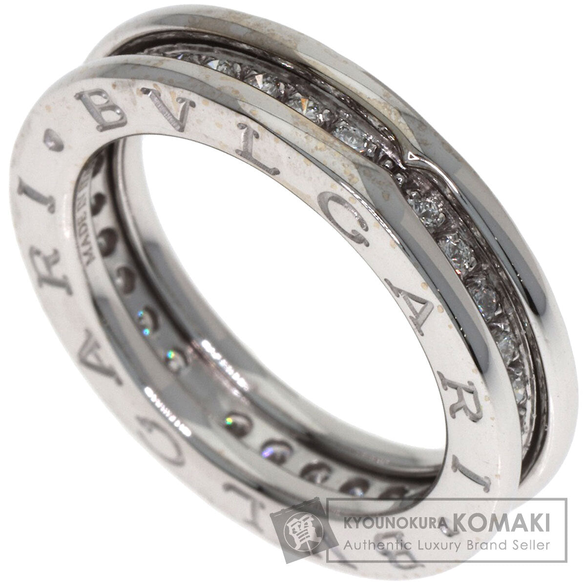 BVLGARI ブルガリ B-zero1 ビーゼロワン 1バンド ダイヤモンド XS #50 リング・指輪 K18WG レディース 中古