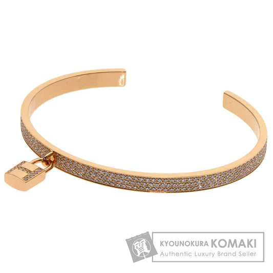 HERMES エルメス ケリー クロシェット フル ダイヤモンド STサイズ ブレスレット K18PG レディース 中古